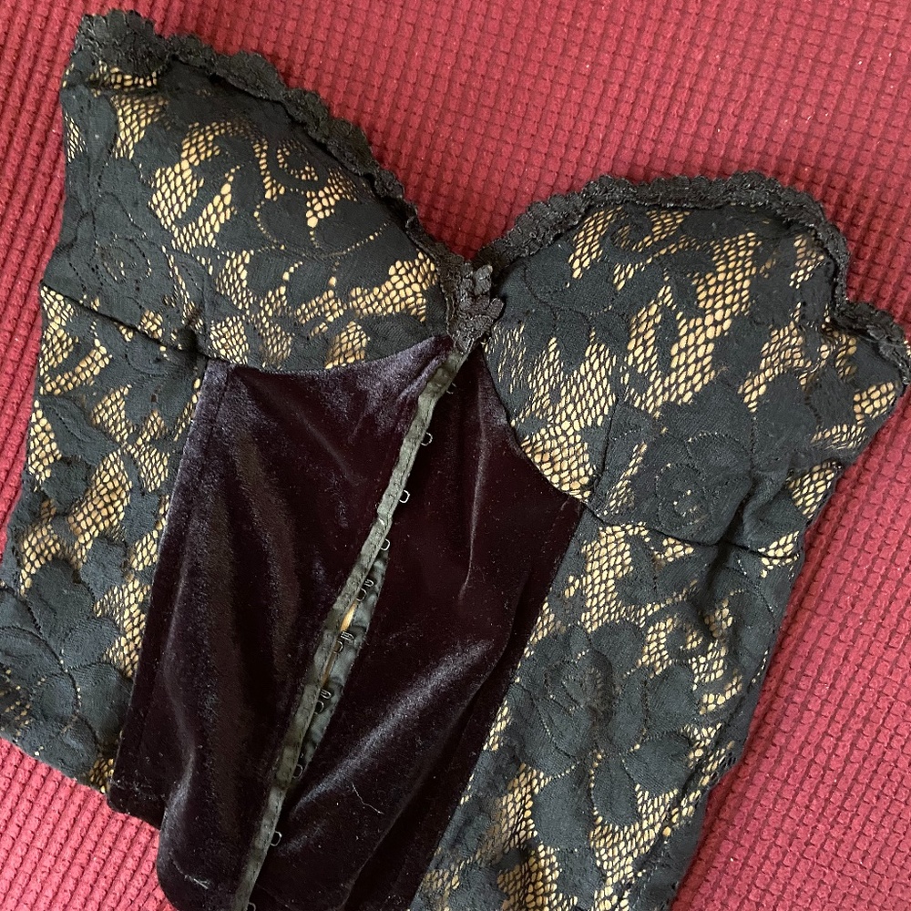 Corset style black tube top